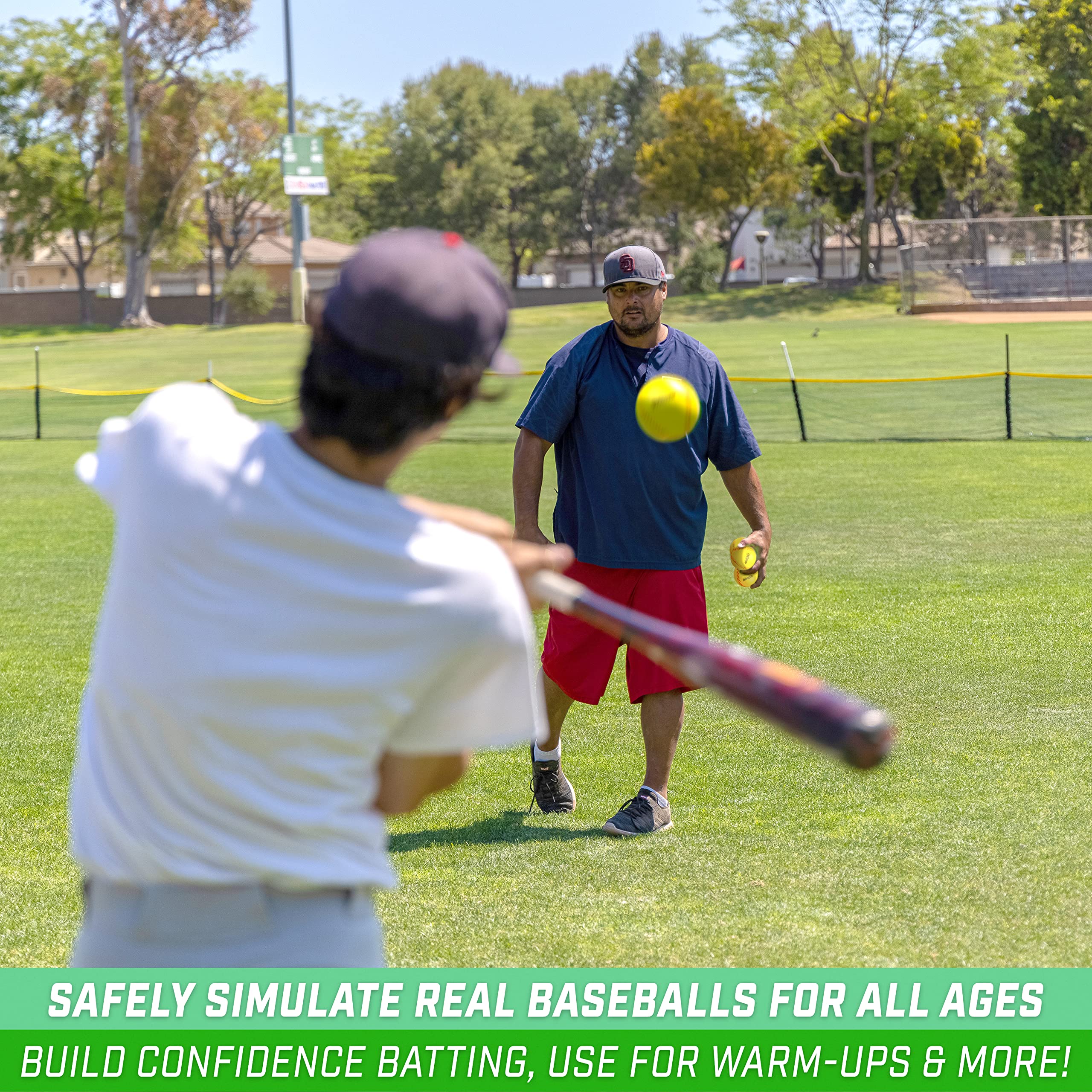 GoSports Foam Training Baseball 12 Pack - Regulation Size Foam Baseballs for Soft & Safe Throwing, Catching and Batting Practice