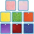 Boao 8 Set Mini Sensory Mats Assorted Textured Play Mats Sensory Floor Tiles Educational Tactile Toys for Activity(4 Inch,Square)