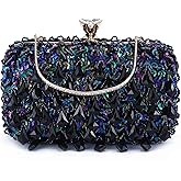 UBORSE Women Wedding Clutch Rhinestone Bling Sequin Evening Bags Vintage Crystal Beaded Cocktail Party Party Purse