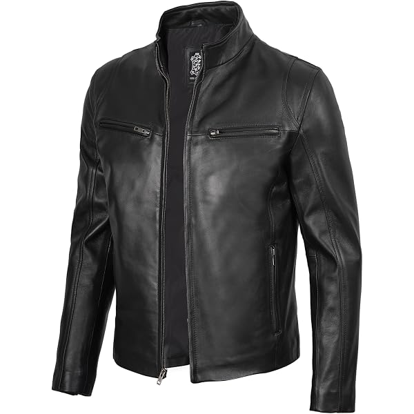 Veste En Cuir De Vachette Véritable Pour Homme - Style Motard Matelassé - Tailles XS à 4XL - NEUVE Avec étiquettes