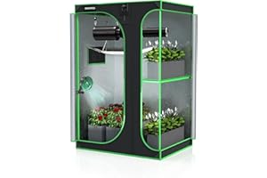 SULIVES Grow Tent, 48" Lx36 Wx72 Indoor Hydroponic Water-Resistant System with Removable Floor Tray and Observation Window, Easy Setup,600D Mylar Hydroponic Dark Room for Indoor use.