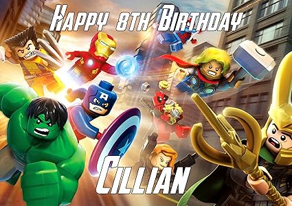 Lego Ironman The Avengers Thor Loki Carte D Anniversaire Personnalisee Avec Votre Prenom Et Age Amazon Fr Cuisine Maison