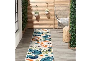 Rugshop Bergamo Contemporary Floral Non-Shedding Patio Deck Backyard Indoor/Outdoor Runner Rug 2' x 7' Multi