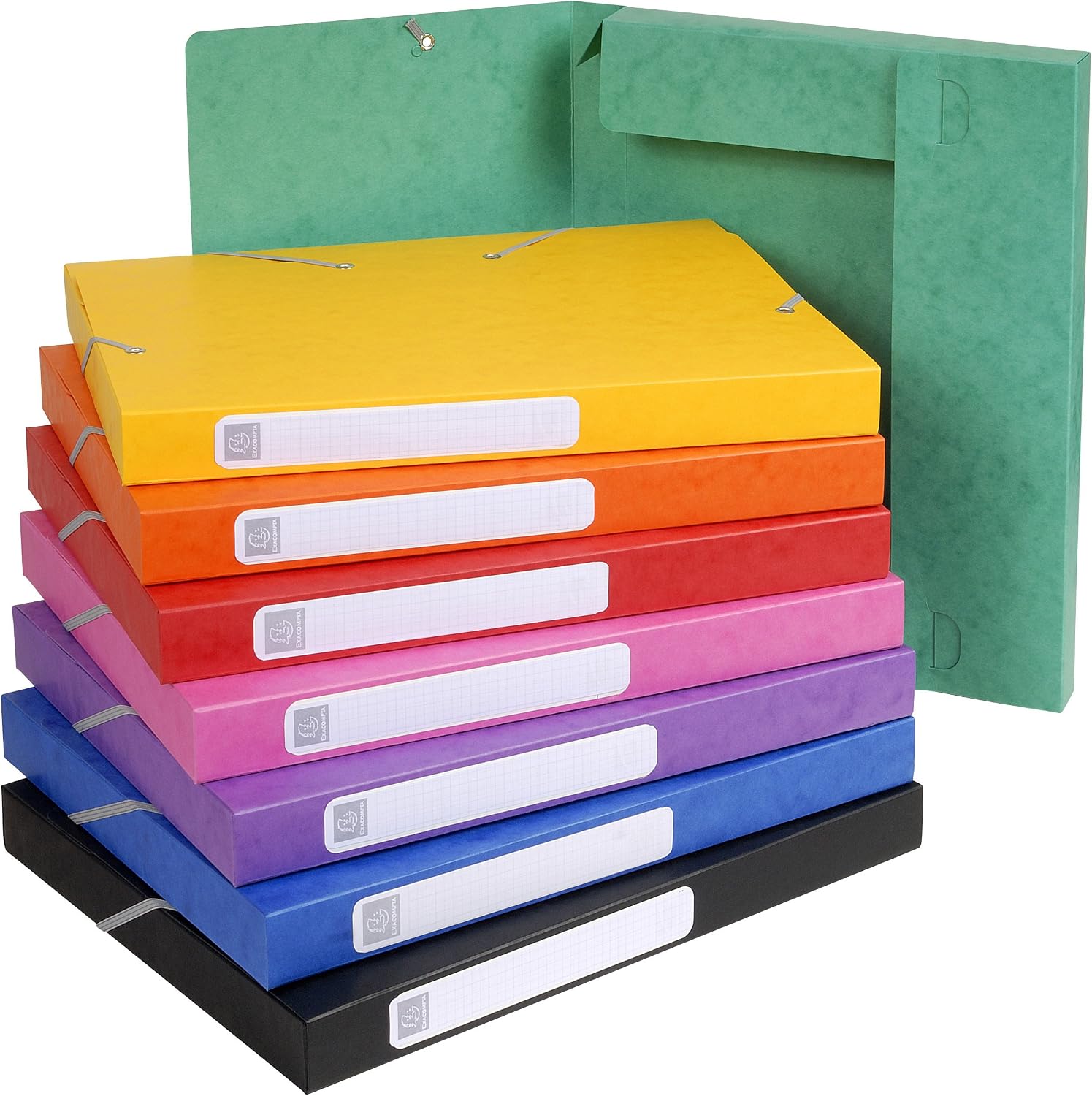 Exacompta, Ref. 18500H, 1 CARTOBOX filing box with rubber bands, delivered flat, 2.5 cm spine, glossy card 5/10th, 400g/m² - Image 4