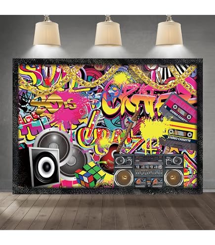 Urban Street Graffiti Fotohintergrund Vinyl 2,1x1,5m – Retro 80er/90er Jahre, Hiphop Style, Für Studio & Fotoshootings