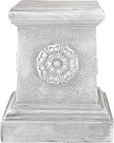 Design Toscano English Rosette Plinth Base 33 cm Polyresin Antique Stone view 7