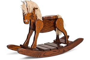 LifeSong Milestones Amish-Made Wooden Rocking Horse for Toddlers and Kids Perfect Housewarming Gift and Decorative Piece - Durable and Safe Rocking Horse for Toddlers