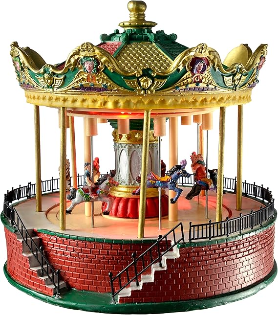 WeRChristmas PreLit LED Animated Carousel Christmas Decoration, 26 cm