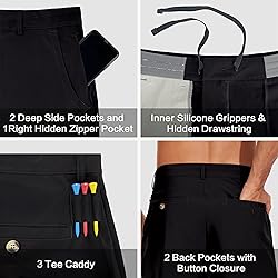 JWM Mens 9" Stretch Golf Shorts - Lightweight