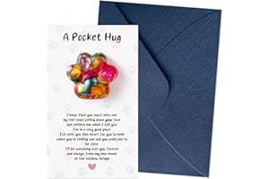 EYxsaxenk Loss Of Pet Sympathy Gift - Colorful Mini Paw Pocket Hug with Memorial Card Envelope Remembrance Bereavement Gift for Loss of Dog Cat Sympathy Favor Kid Adult Pet Lover Stress Relief Toy
