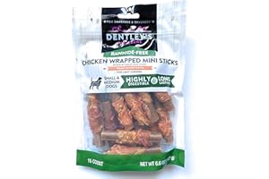 DENTLEY'S Rawhide Free Chicken Wrapped Mini Sticks - Peanut Butter Flavor