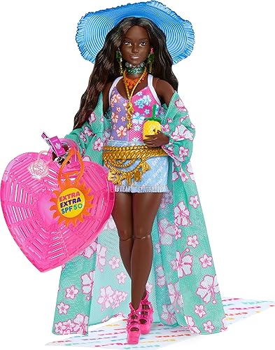 Barbie Extra Fly Doll with Beach-Themed Travel Clothes