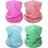SATINIOR 4 Pieces Kids Neck Gaiter Unisex Face Cover Scarf UV Protection Bandana Balaclavas for Summer