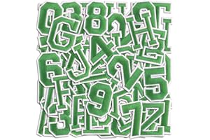 Letter and Number Iron On Patches, A-Z Alphabet and Numbers 0-9 Embroidery Applique Patch, DIY Decorative Heat Press Patches 