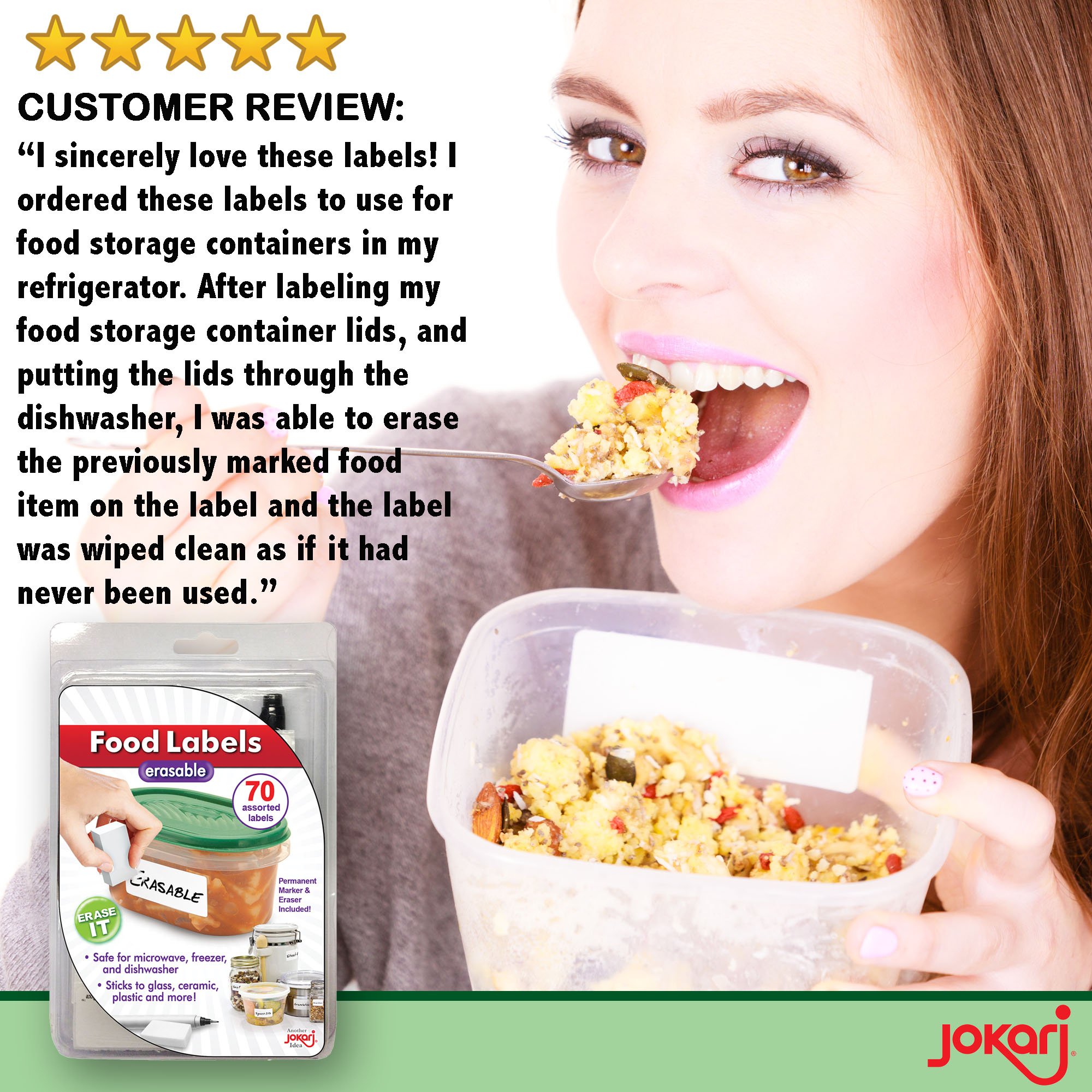 Erasable Food Labels Refill (3 Pack, 210 Labels), Reusable Label White