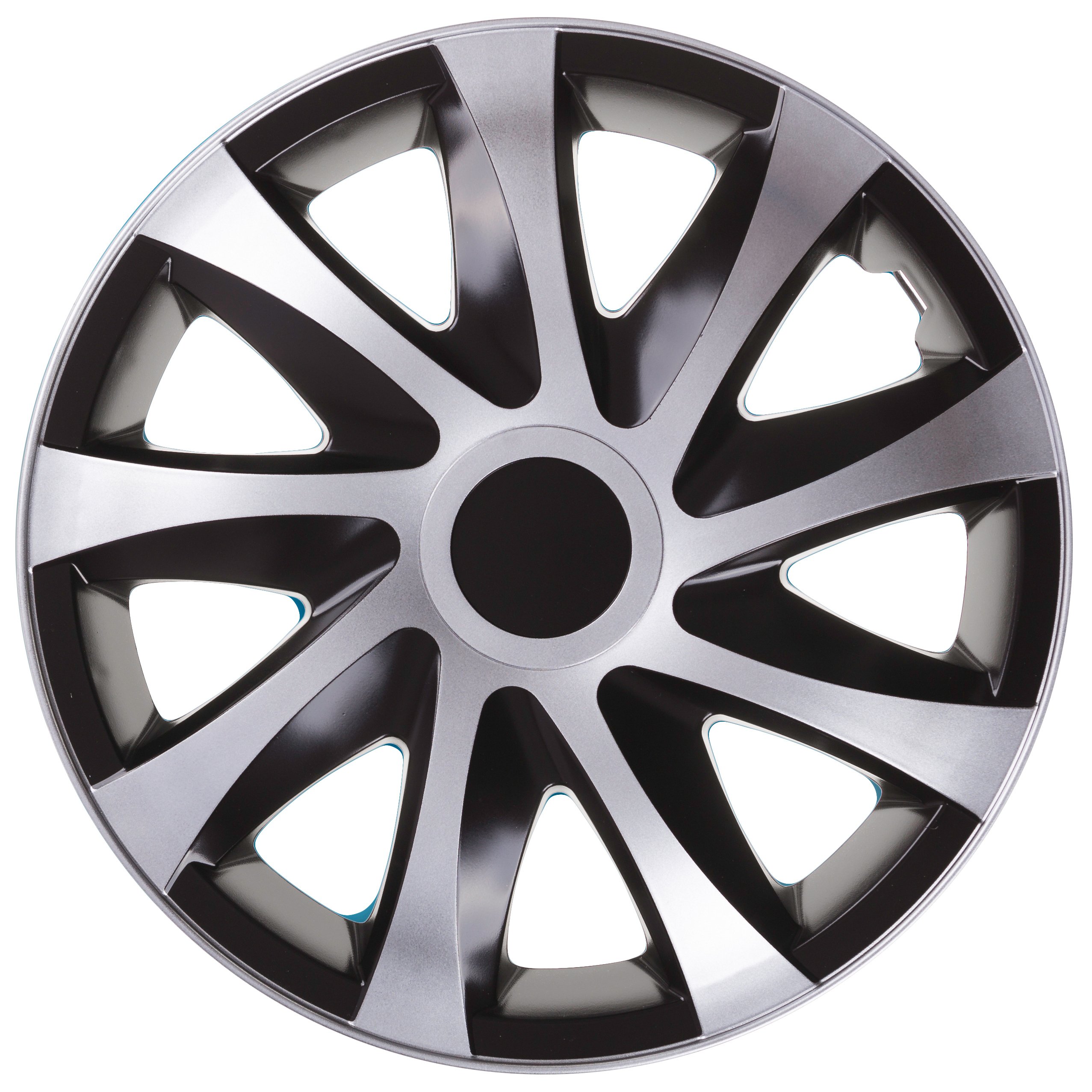 NRM Draco CS Black/Silver 15 Inch (4 x Universal Wheel Trims/Hubcaps)