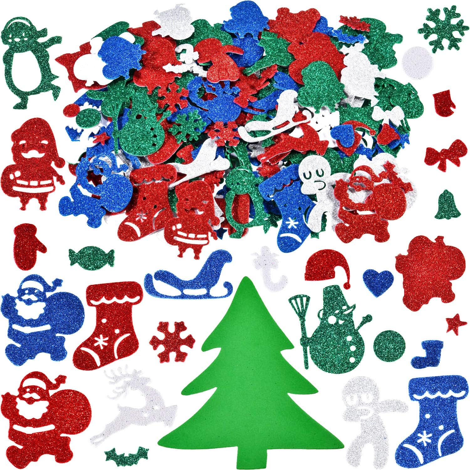 Download Amazon Com Willbond 500 Pieces Christmas Stickers Glitter Foam Stickers Christmas Craft Stickers For Christmas Party Decoration Diy Crafts Toys Games PSD Mockup Templates