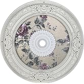 AFD Home Victorian Bloom Ceiling Medallion, White Round, 24 inch, Multicolor Floral Design