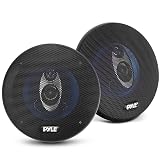 Pyle 5.25” Car Sound Speaker (Pair) - Upgraded Blue Poly Injection Cone 3-Way 200 Watt Peak w/Non-fatiguing Butyl Rubber Surround 100-20Khz Frequency Response 4 Ohm & 1" ASV Voice Coil