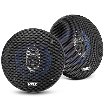 Pyle 5.25” Car Sound Speaker (Pair) - Upgraded Blue Poly Injection Cone 3-Way 200 Watt Peak w/Non-fatiguing Butyl Rubber Surround 100-20Khz Frequency Response 4 Ohm & 1" ASV Voice Coil