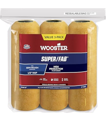 Wooster R241-14 Roller Cover, 3/4 In Thick Nap, 14 In L, Knit Fabric