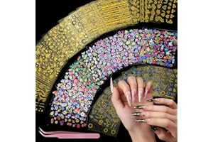 Teenitor 50 Sheets Nail Stickers for Nail Art, Flower Nail Art Stickers Gold Floral Nail Decals for Nails Design, Nail Decor Nail Accessories for Women Girls Kids Summer