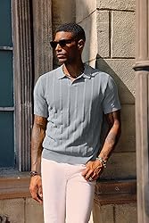 PJ PAUL JONES Mens Knit Polo Shirts Textured Golf