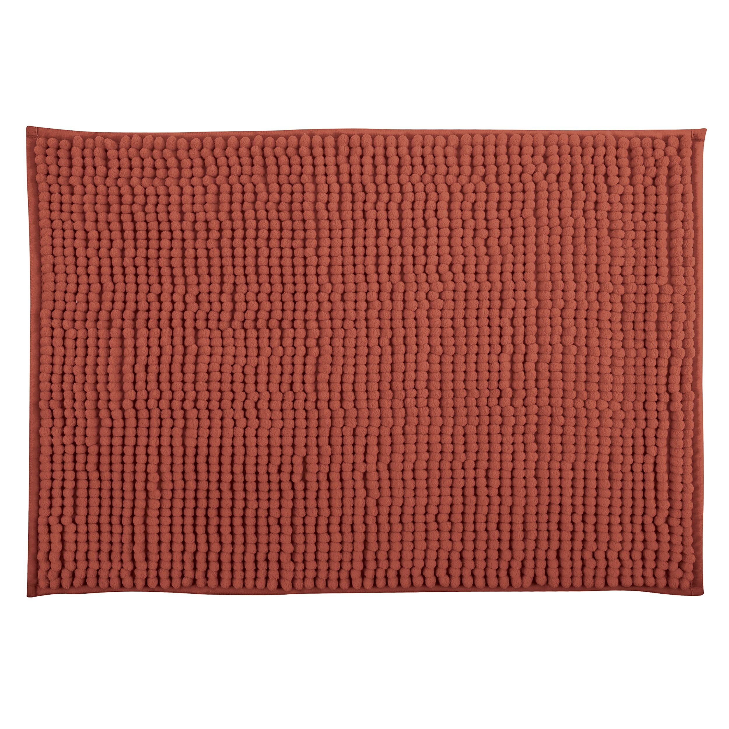 MSV Chenille High Pile Bath Mat 40 x 60 cm - Terracotta Red — image 1