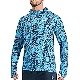 Men's Sun Protection Fishing Shirts UPF 50+ Lightweight Hoodie Long Sleeve UV SPF Hooded Shirts with Mask Rash Guard