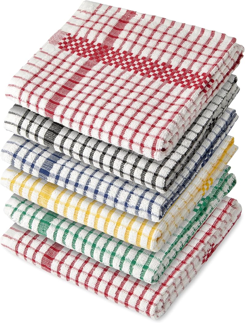Emma Barclay Superdry Check 6 Pack Terry Check Luxury Tea Towel 45x65cm