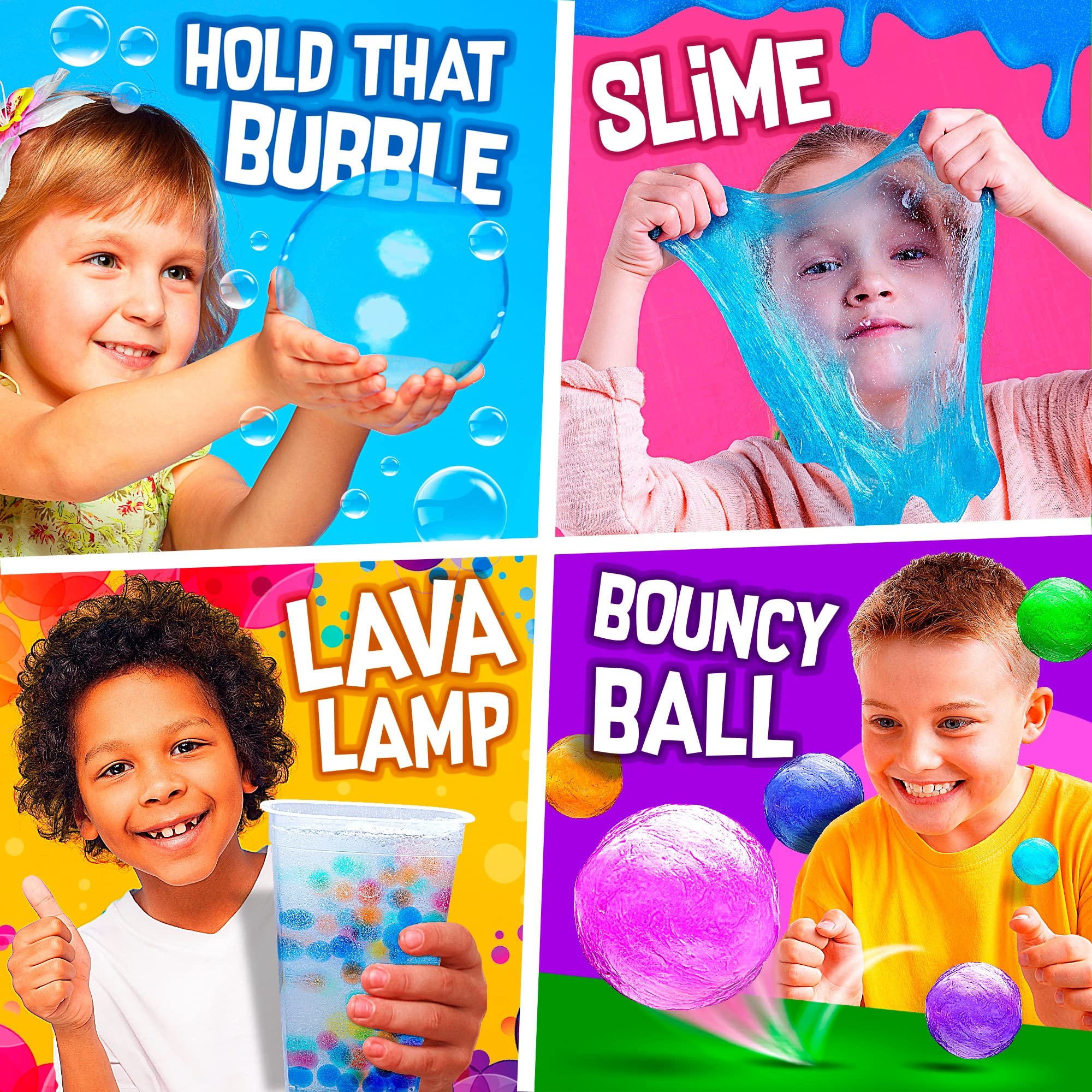 Science Kit for Kids Ages 5+ - Over 20 Experiments, Fireworks, Lava Lamp, Bouncy Ball, Fizzy Art, Sizzling Snowballs, Paint Lab, Tornado & More! Gift for Children 5,6,7,8-12 Years Old.