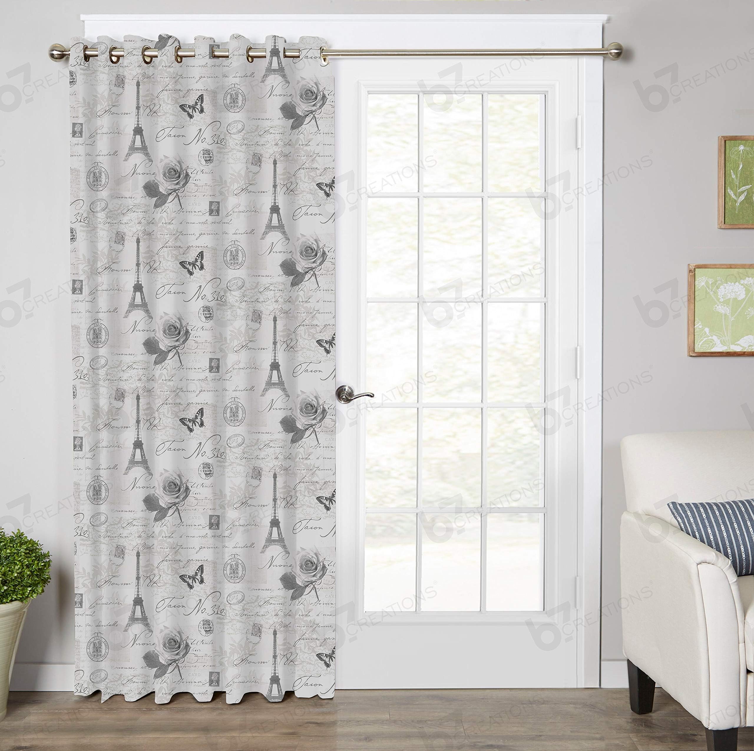 b7 CREATIONS Velvet Knitted Digital Print Curtain for Window (5ft, Multicolour)