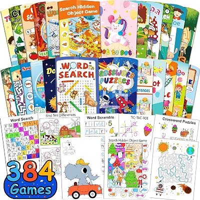Kalysky 24 Pack Mini Activity Books for Kids 4-12 Party Favours