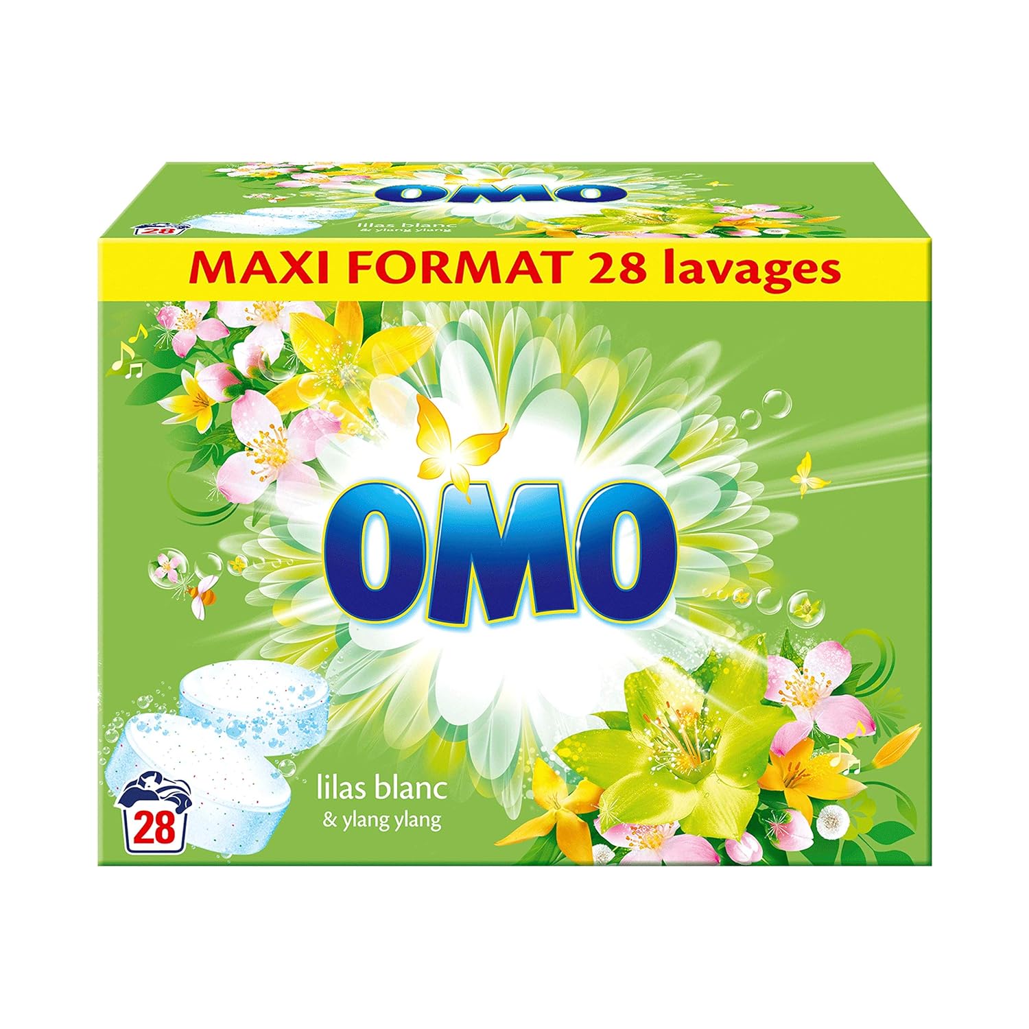 Omo detersivo tablet fiori lilla, colore bianco e Ylang Ylang X56 28