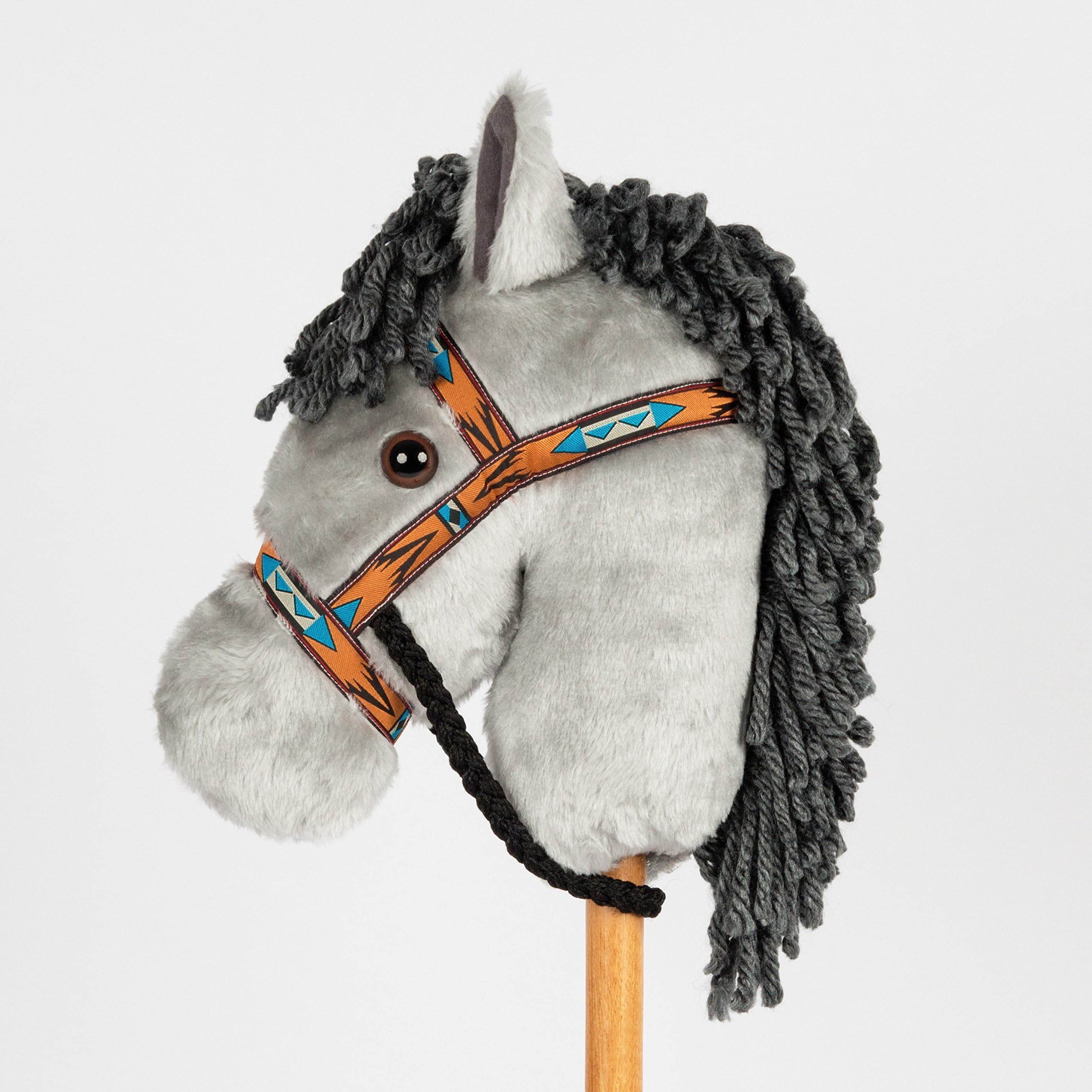 Montana Toy Company - Peggy's Ponies - Grey Stick Pony - Stick Horse - Hobby Horse