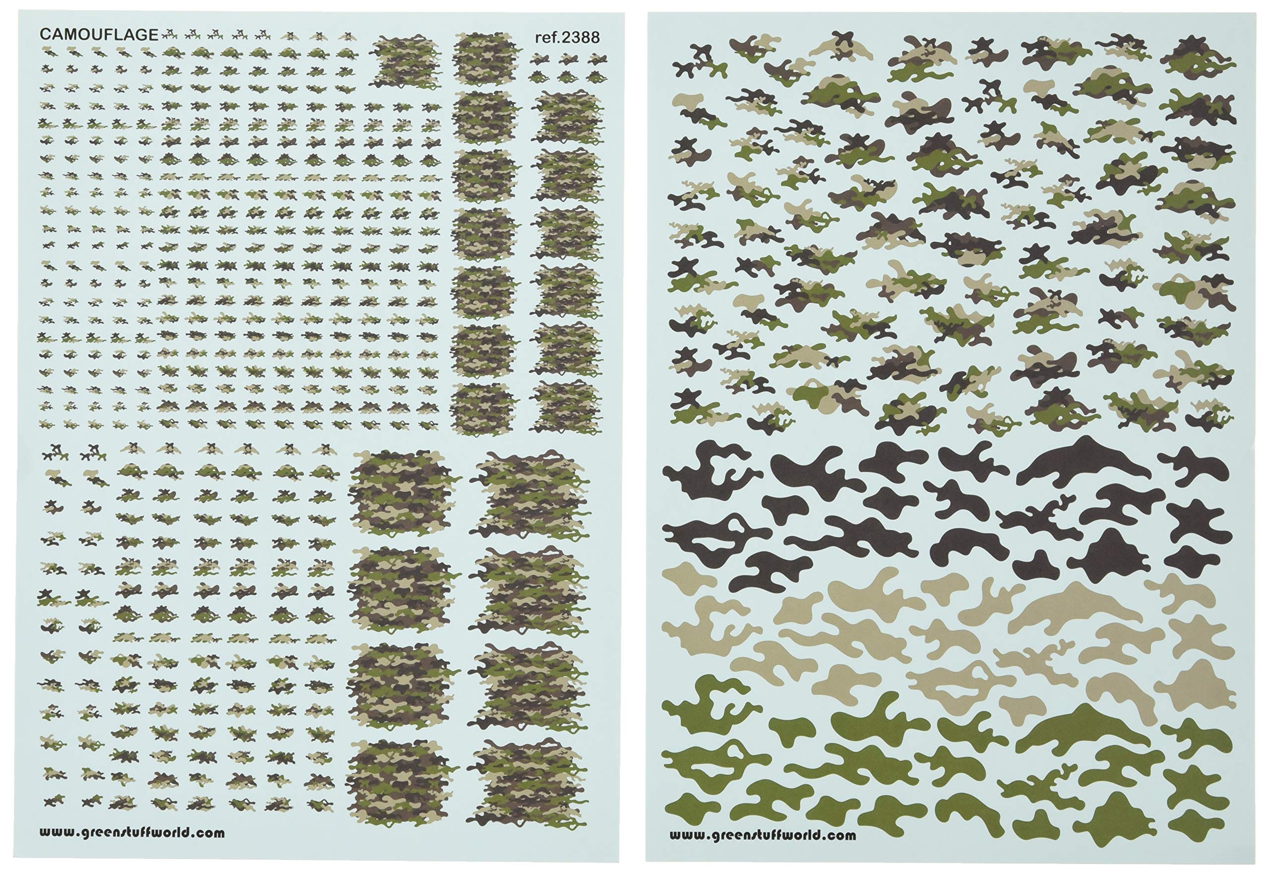 Greenstuff World Waterslide Decal Classic Forest Camo Decal for Plastic Models GSWD-2388