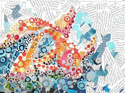 Amazon Com Funky Koi Fish Collage Wall Art Decor Recycled