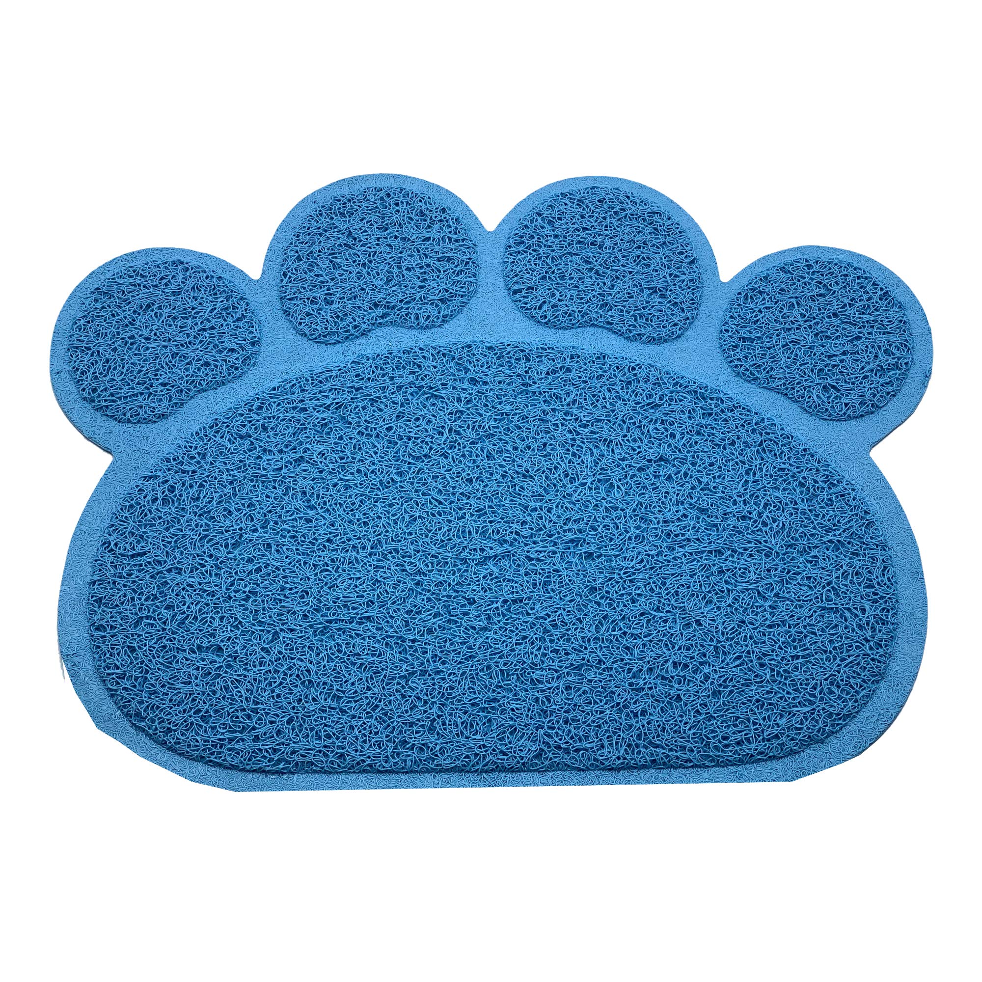 Paw Shaped Cat Puppy Doggy Litter Mat PVC Eco-friendly Pet Feeding Durable Non-slip & Waterproof Mat In Various Shaped (BLUE, PAW)