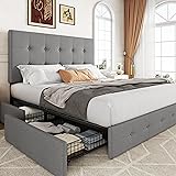 Allewie Upholstered Queen Size Platform Bed Frame