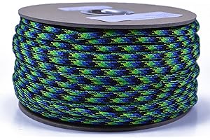 BORED? PARACORD! Bored Paracord - 1', 10', 25', 50', 100' Hanks & 250', 1000' Spools of Parachute 550 Cord Type III 7 Strand Paracord Well Over 300 Colors - Aquatica - 100 Feet