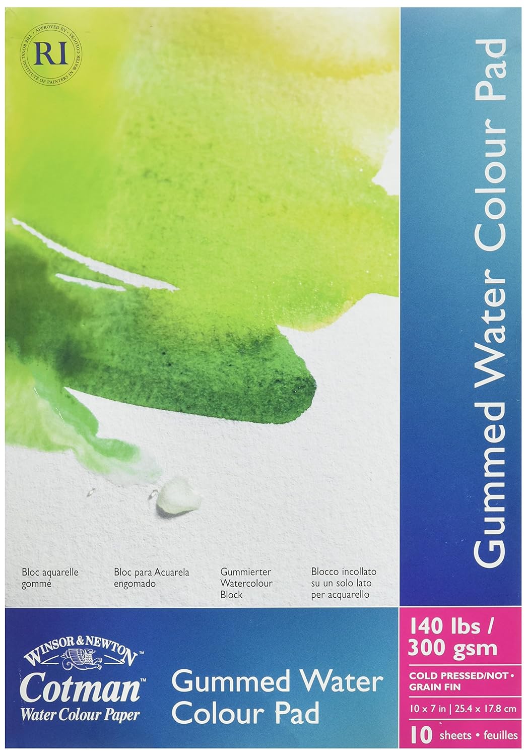 Winsor & Newton Cotman 140Pound Water Colour Cold Press Gummed Paper Pad, 7 by 10Inch Amazon