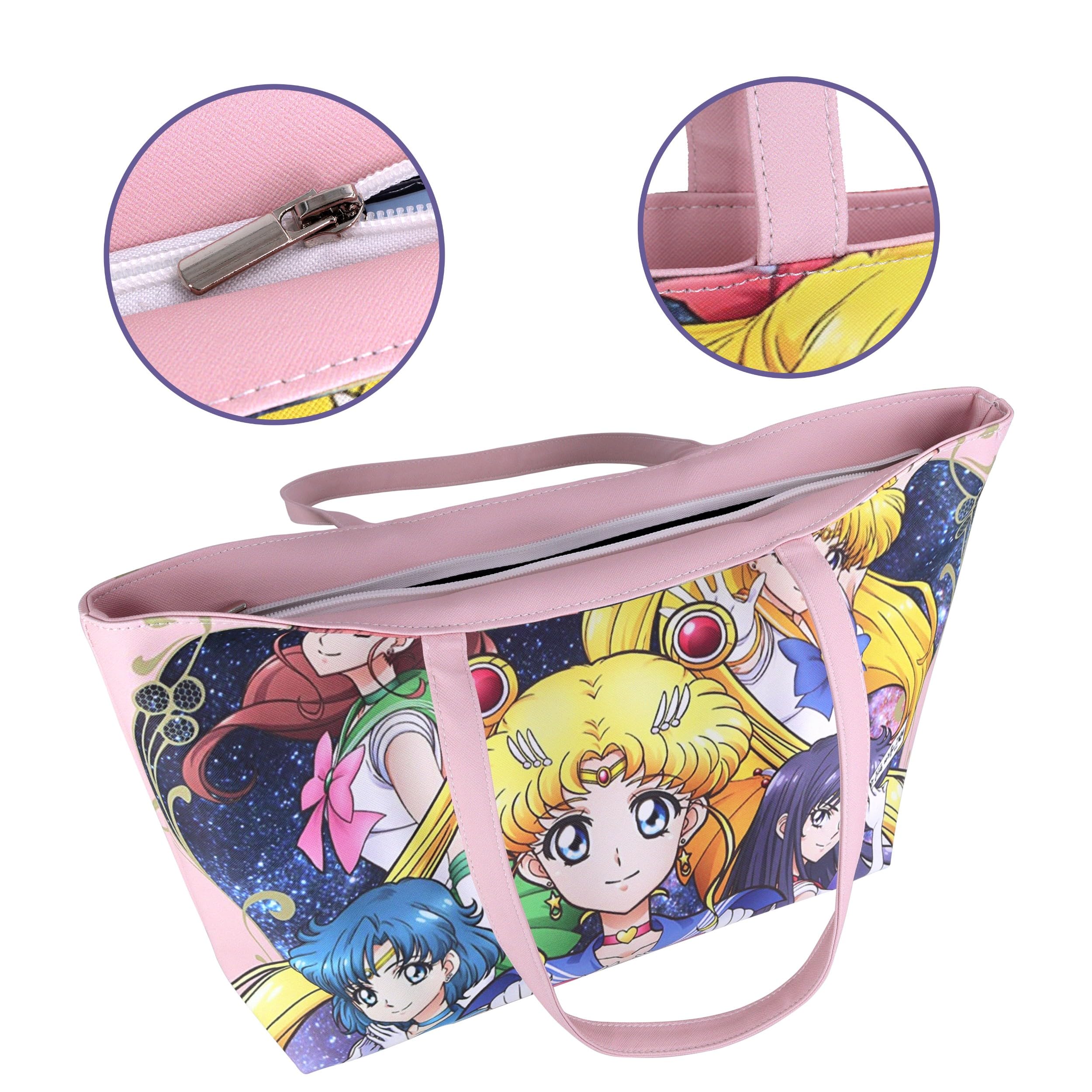 Roffatide Anime Cartoon Tote Bag Crossbody Bag Kawaii Lolita JK Shoulder Bag Canvas Satchel Messenger Bag Sling Bag