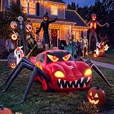15FT Red Spider Car Halloween Inflatables Outdoor Decorations Built-in LEDs | Halloween Blow Up Yard Decoration for Party Yard Garden Lawn, Rainproof, Easy Install Giant Halloween Decorations Outdoor, UL