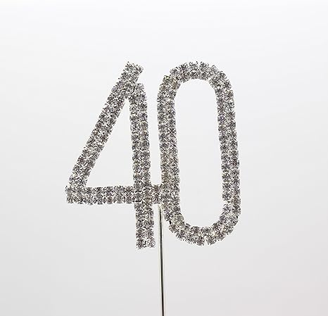 1 Nombre 40 Chiffre Diamante Gateau En Metal Strass Monogramme Decoration Mariage Anniversaire Fete D Anniversaire Amazon Fr Cuisine Maison