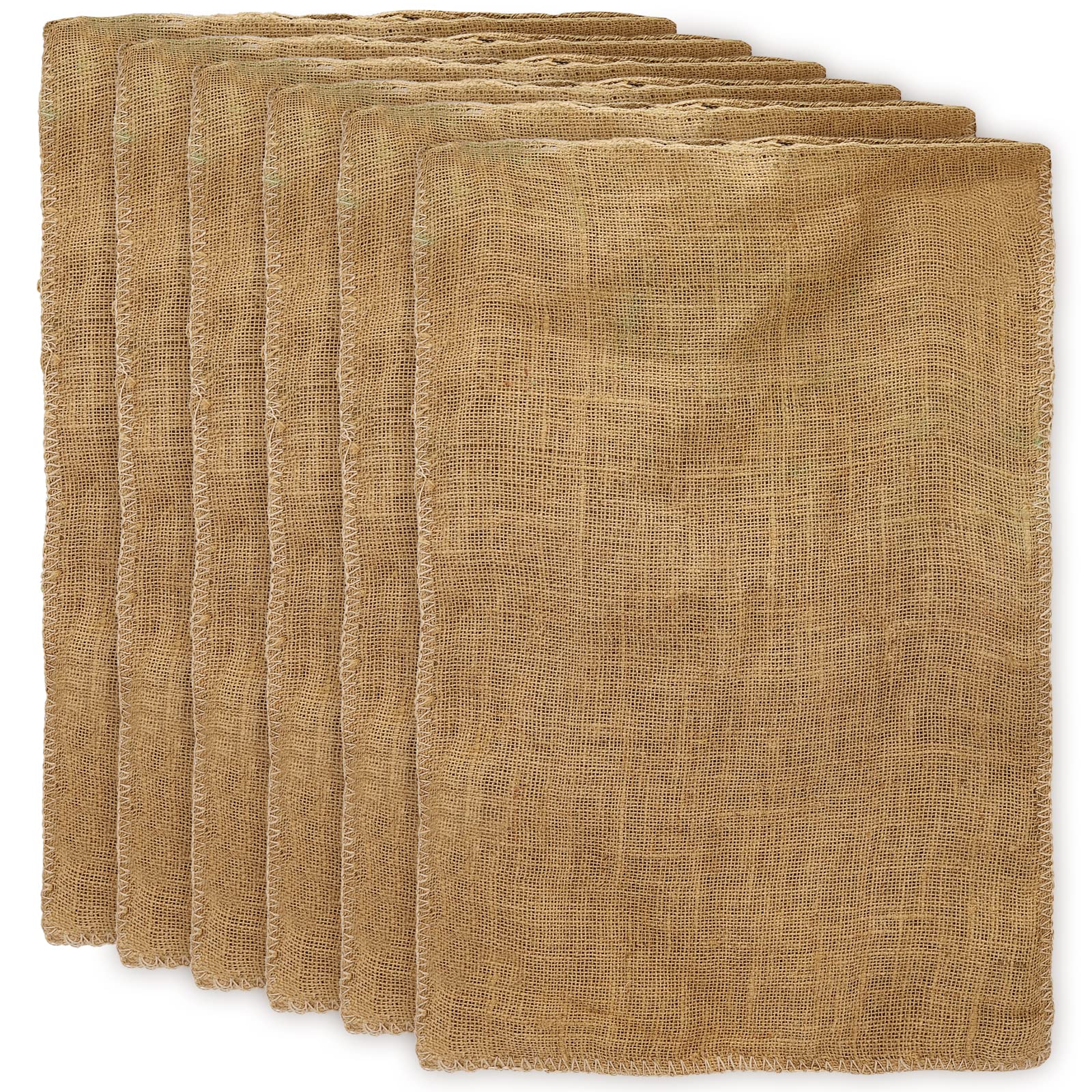 ZEONHEI 6 Pack 50 x 80cm Large Jute Sacks, Natural Hessian Potato and Vegetable Sack, Burlap Sack Potato Storage Sack for Potatoes, Vegetables, Beans, Frost Protection, Holds 25 Kg