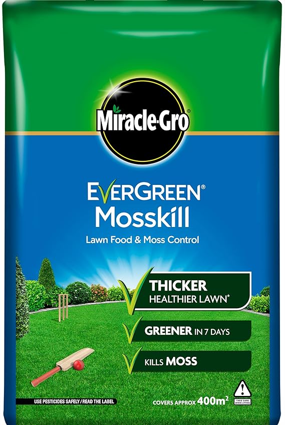 MiracleGro Mosskill Lawn Food and Moss Control, 14 kg Bag 400 sq m