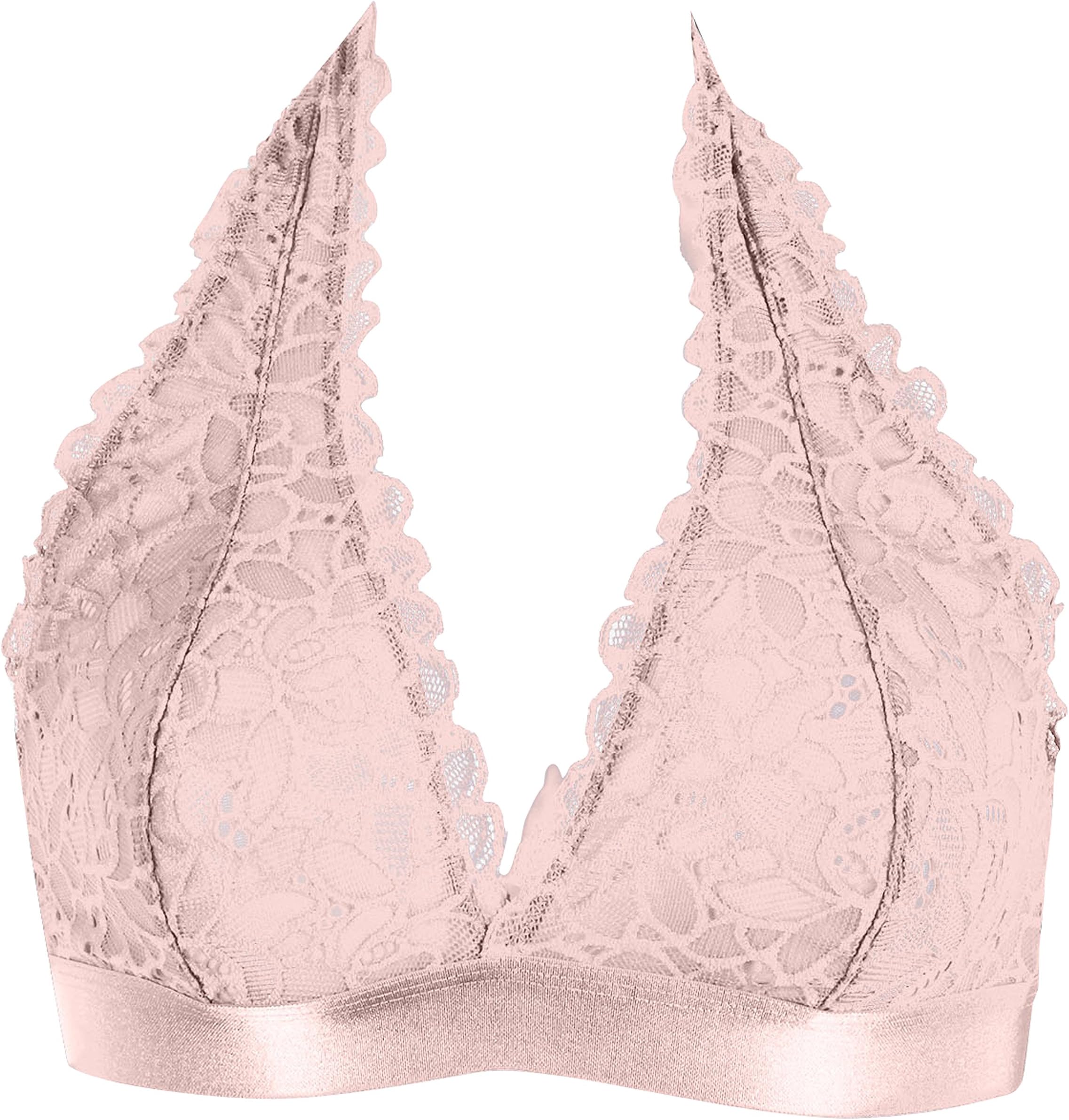 Halter V Neck Flora Lace Un-Pad Bralette Top Sheer Bra Bustier Crop Wireless Lingerie