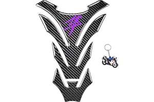 REVSOSTAR Real Carbon Fiber Motorcycle Tank Pad Gas Oil Fuel Tank Pad Vinyl Decal Tank Protector Motorcycle Stickers For HAYABUSA All Models（Purple)
