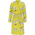 SUPER PLUSH Full-Length Long Sleeve Fleece Wrap Robe with SpongeBob Head toss design, One size Fits all