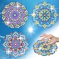 MEIEST 6-Pack Diamond Painting Kits For Suncatchers - Mandala Window Clings, 5D Mosaic Art, Kids & Adult Craft Activity